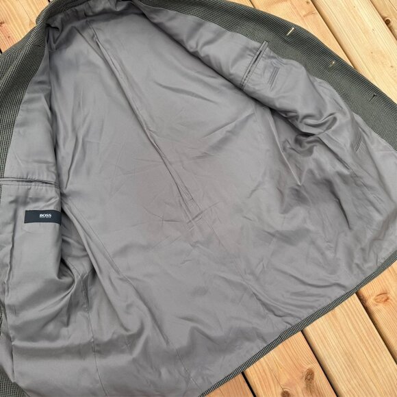 Hugo Boss Hopsack Blazer Wool Tweed Sport Coat Brown Einstein 44R - Picture 7 of 10